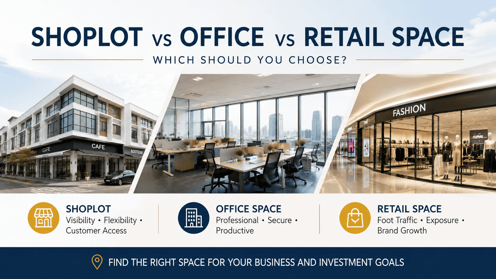 Shoplot vs Office vs Retail Space